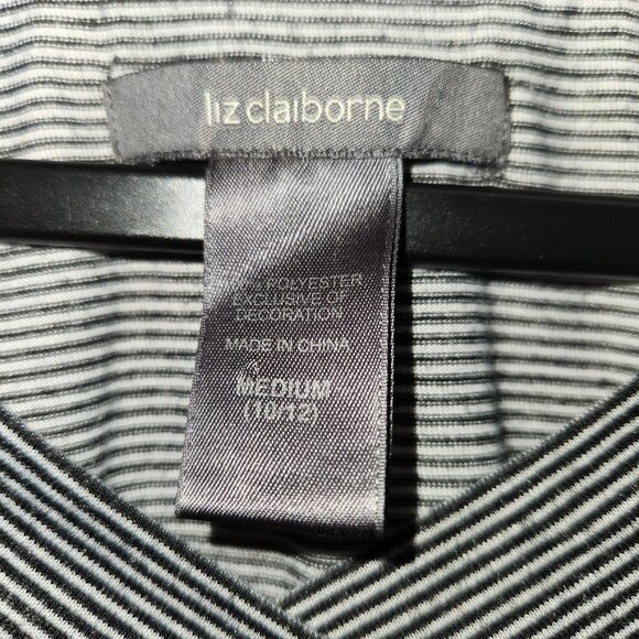 Liz Claiborne Medium Long-Sleeve Striped Nightgown 4189 - Picture 3 of 7